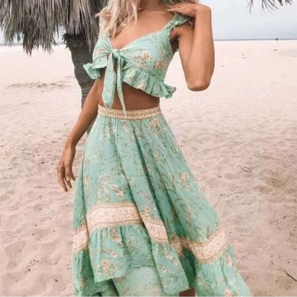 SPELL Maisie Skirt Set in Vintage Turquoise - BRAND NEW WITH TAGS , SIZE Small